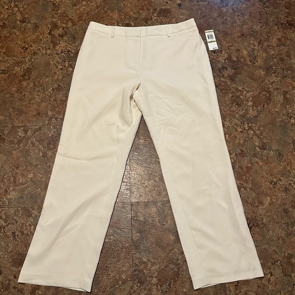Charter Club Women’s Ivory Pants Size 14 Petite Allison Fit Full Length - Picture 1 of 12